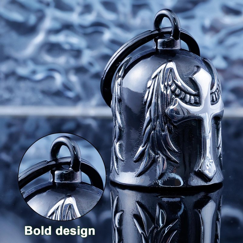 Motorcycle for Bells - Motorcycle Angel Bell for Men Women,Bell Biker Accessory,Guard Riding Safety (Cross Black) (Black Silver)