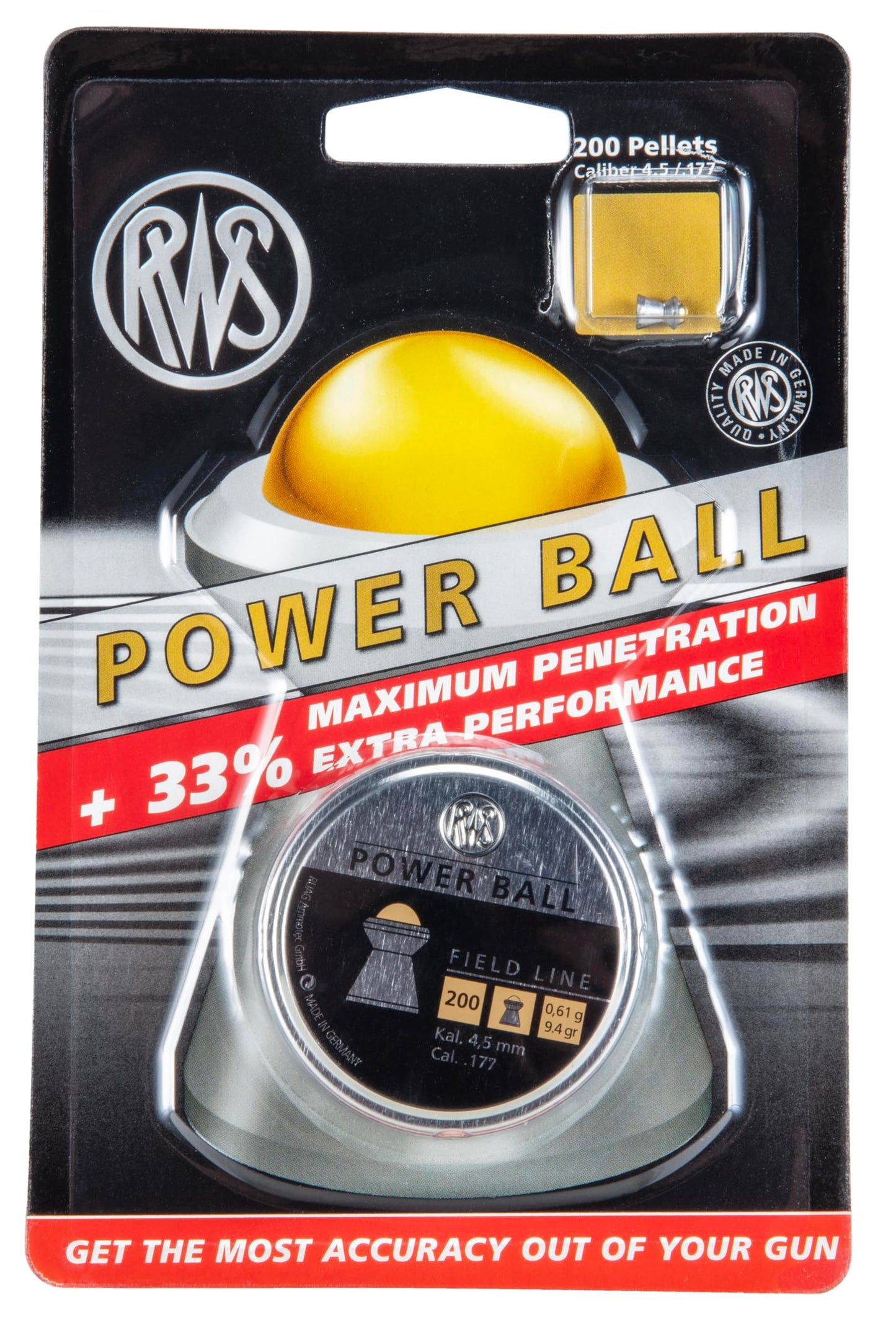 Rheinisch-Westfälische 2317414 RWS Power Ball 2317414 Air Gun Ammo .177