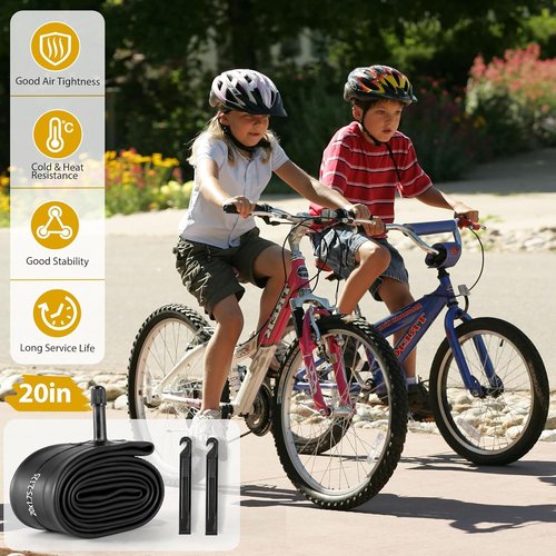 20 Inch Bike Tube by [Brand Name] - Durable Butyl Rubber with Schrader Valve | 2 Pack with Tire Levers