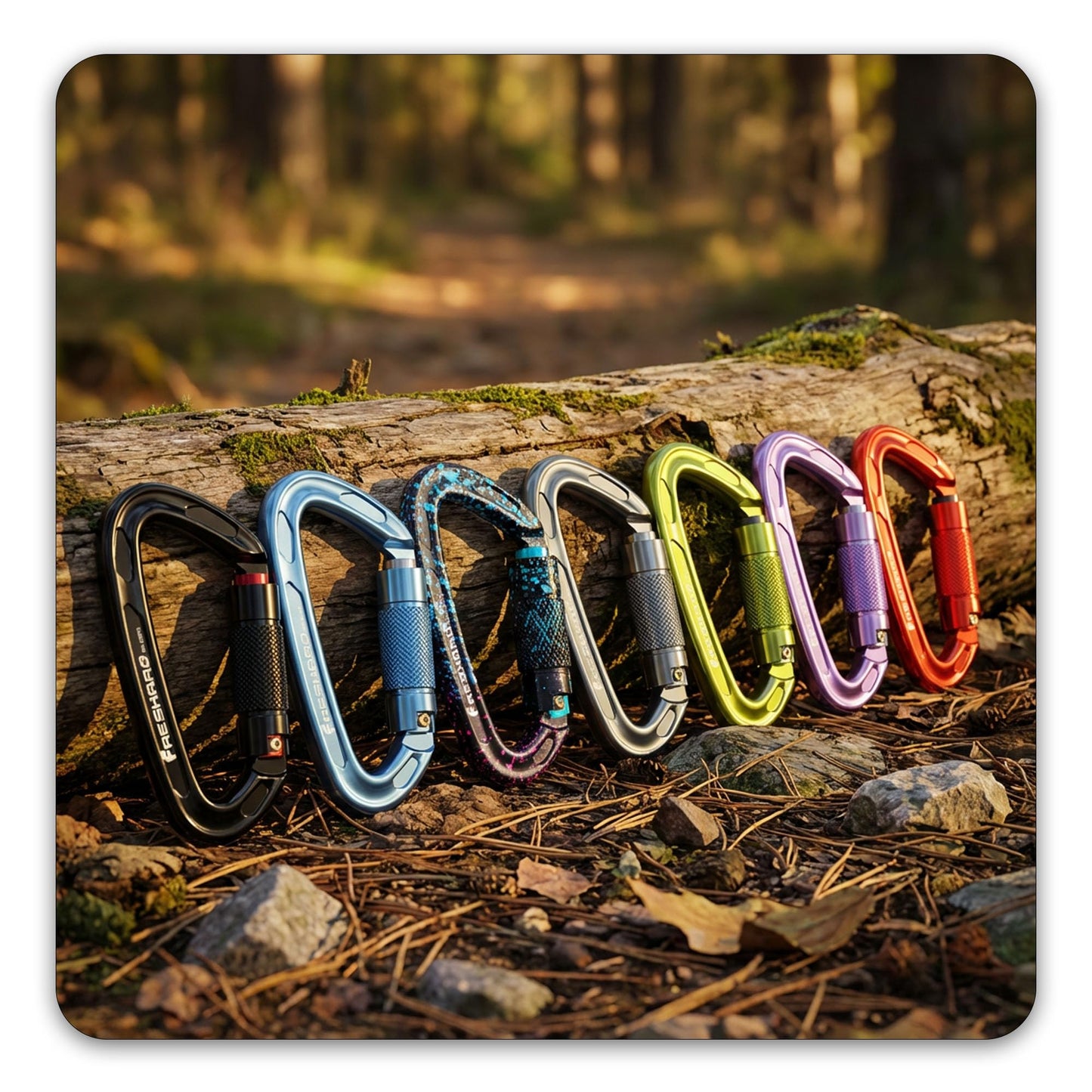 FresKaro 25kN Climbing Carabiners Double Locking Carabiner Clips, Heavy Duty Carabiner for Rock Climbing, Rappelling, Hunting, or Survival Gear kit, Gym Equipment, Cerfified UIAA Carabiner Black