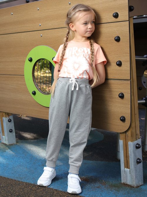 Resinta 4 Pack Girls' and Toddler Sweatpants Kids Active Jogger Pants Girls Casual Pull On Pants with Drawstring Pockets