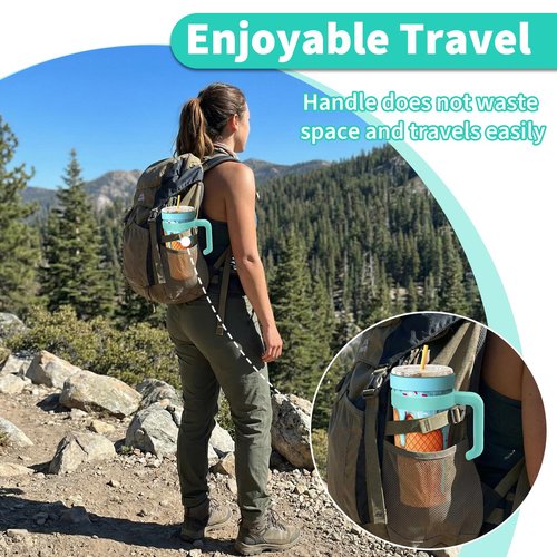 30 oz Tumbler Handle for Frost Buddy Togo Buddy, Anti Slip and Easy to Carry Travel Mug Grip for Frost to Go Buddy Tumbler, Suitable for Driving, Outdoor & Office Use (Lake Blue)