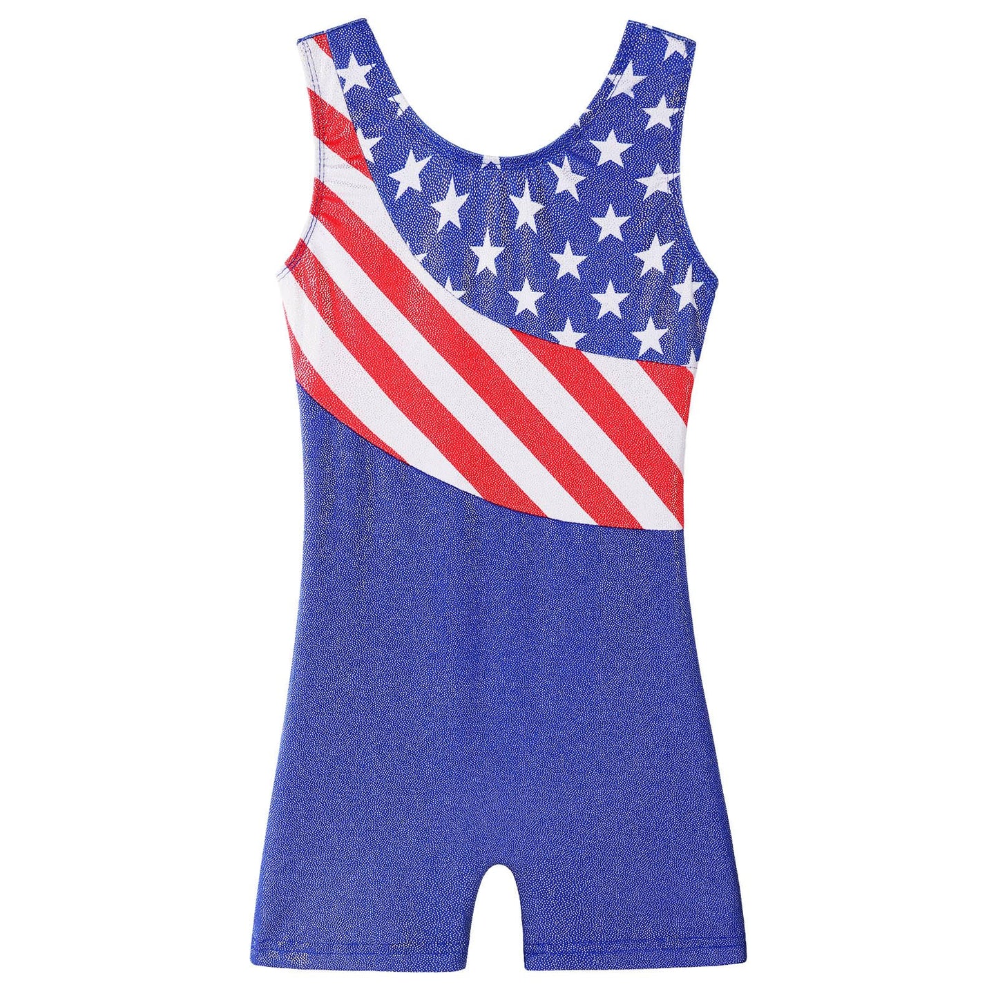 Gymnastics Leotards for Girls with Shorts Sleeveless Red Tank Biketards