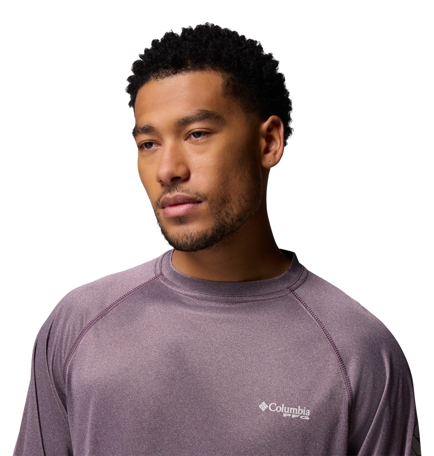 Columbia Men's PFG Terminal Tackle Long Sleeve Fishing Shirt, Dusty Purple Heather/Cool Grey Logo, 2X