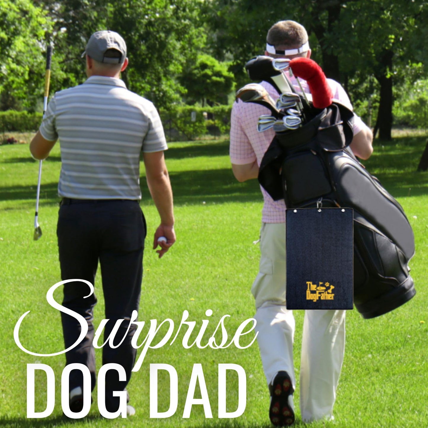CybGene Dog Dad Golf Towel, 16'x24' Microfiber, Black - Dog Dad