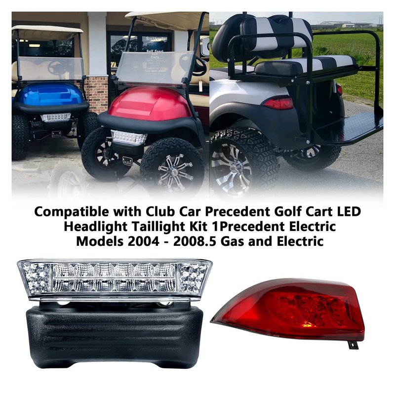 Club Car Precedent LED Light Kit with Head & Tail Lights - Fit for 2004-Up Golf Carts