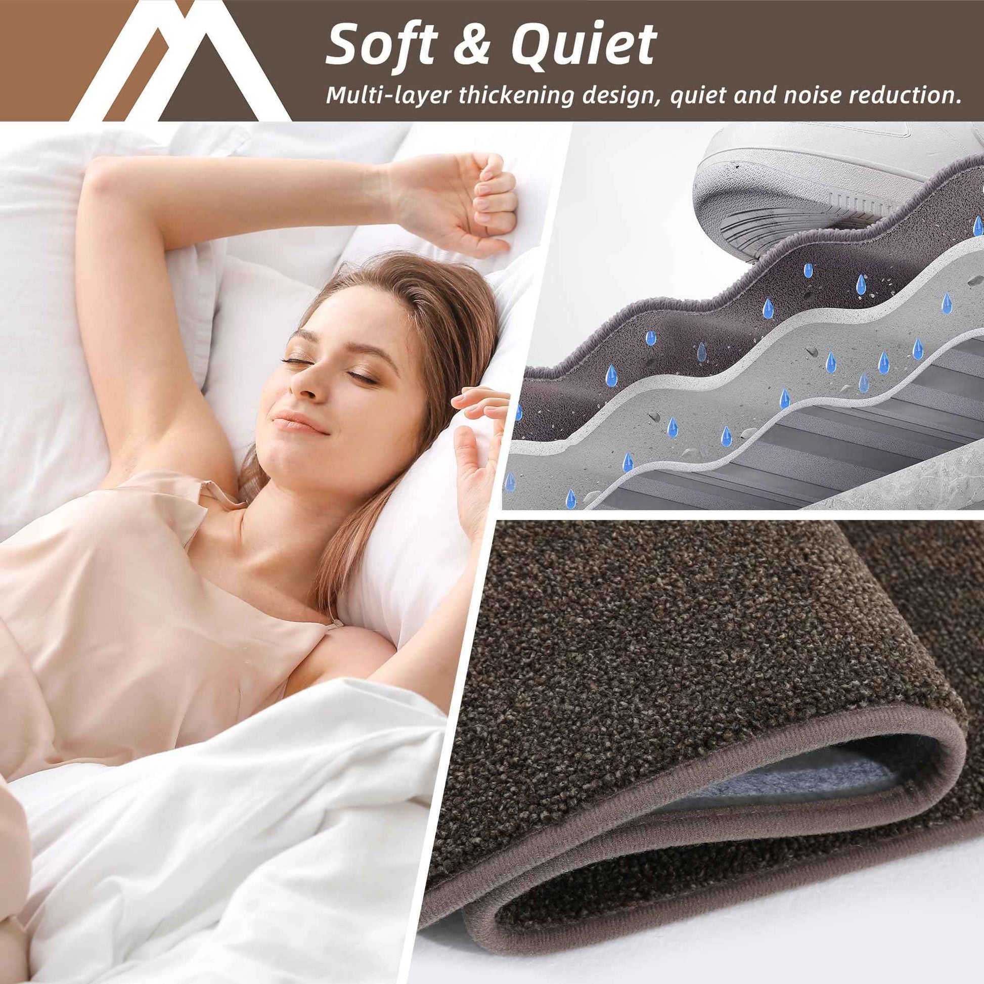 COSY HOMEER Stair Treads Non-Slip Carpet Stair Treads for Wooden Steps, Indoor Stair-Runner Rugs for Kids Elders & Pets 28"x9" (4Pc, Brown)