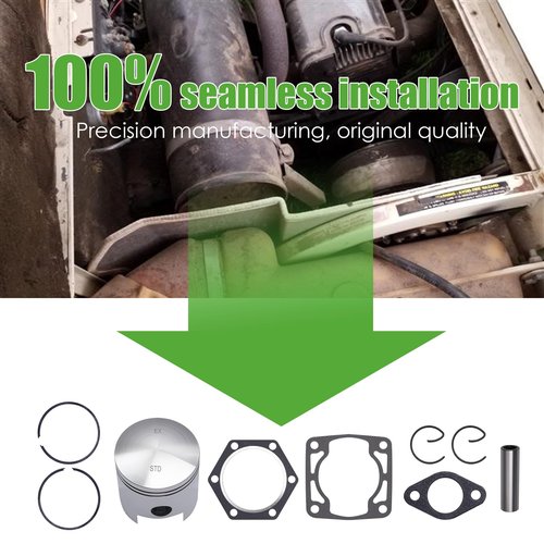 10L0L Golf Cart Piston & Gasket & Piston Rings Kit Compatible with EZGO 2 Cycle 1989-1993 Gas Golf Cart Model, Standard Bore 3PG OEM# 24624-G1 26519-G03