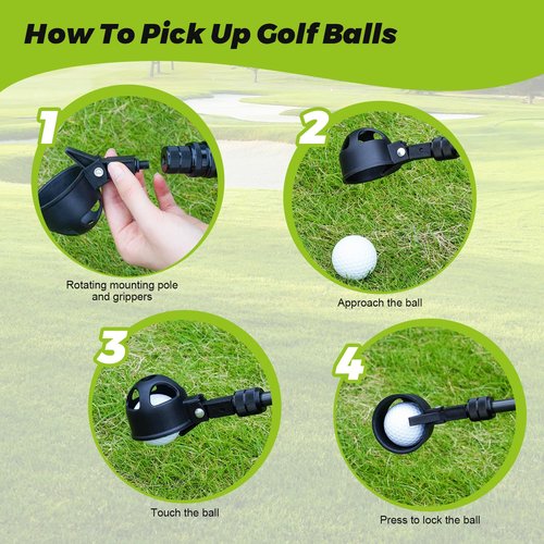 SevnElk 9Ft Golf Ball Retriever Telescopic, Carbon Fiber Golf Ball Picker Upper for Water, Lightweight & Durable Golf Ball Grabber with 2 Claw Sucker Tool, Golf Accessories Gifts for Men Women
