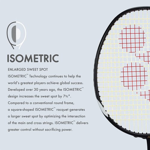 YONEX Muscle Power 29 Carbon Graphite Strung Badminton Racket with Full Racket Cover (Black/White) | for Intermediate Players | 85 Grams | Maximum String Tension - 30lbs
