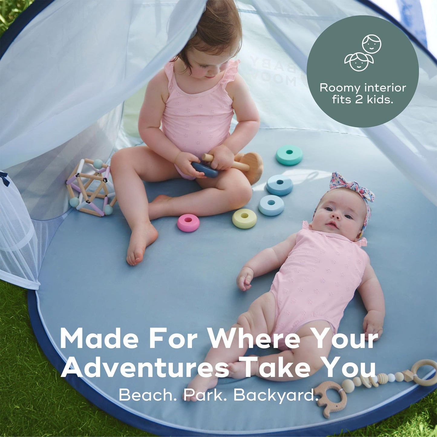Babymoov Baby Anti UV Tent, Sun Protection UPF 50+, Pop Up Play Tent and Sun Shade, Marine (Summer 2025 Edition)