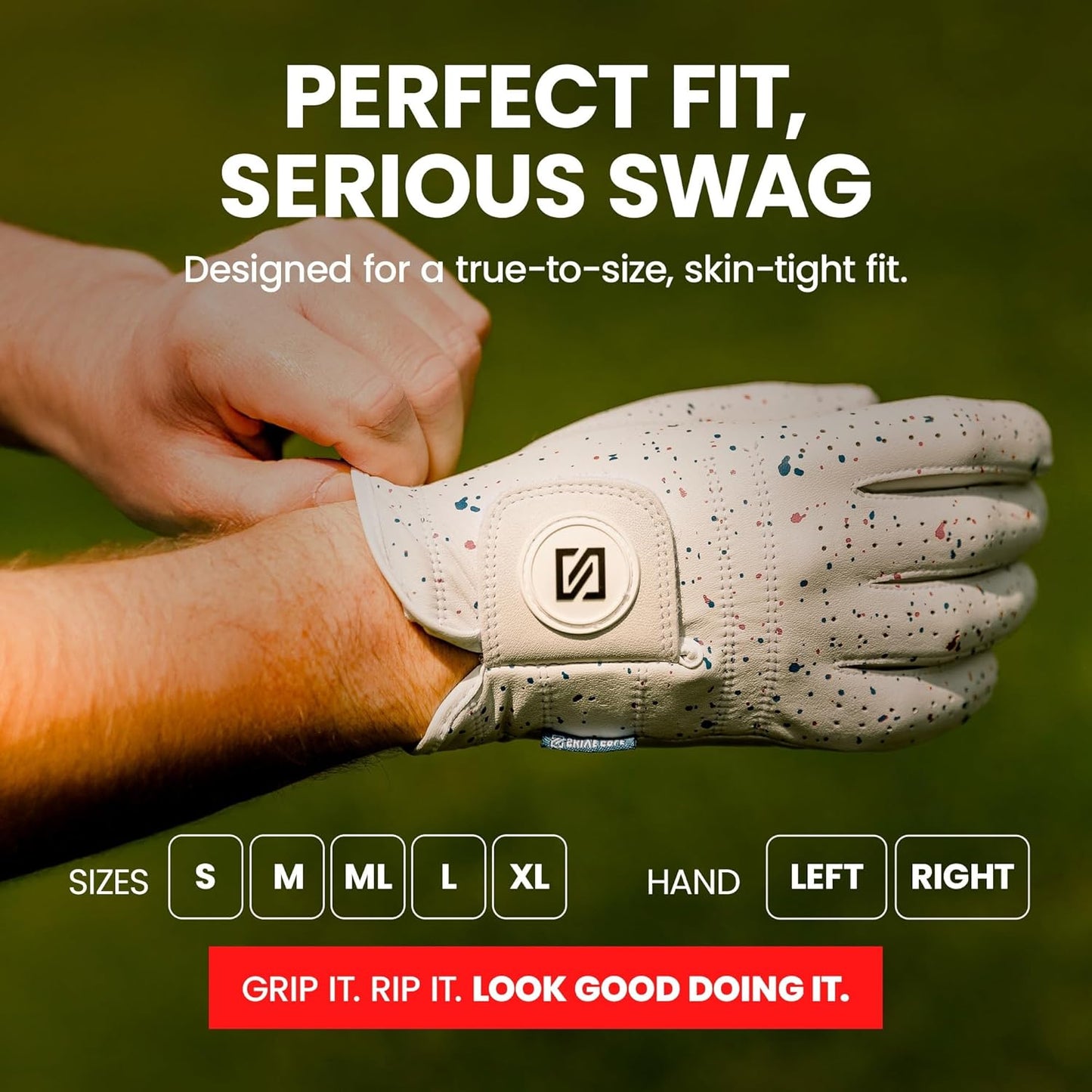Skiennix Premium Golf Glove - 100% AAA Cabretta Leather | Exceptional Feel & Performance | Men's Left Hand
