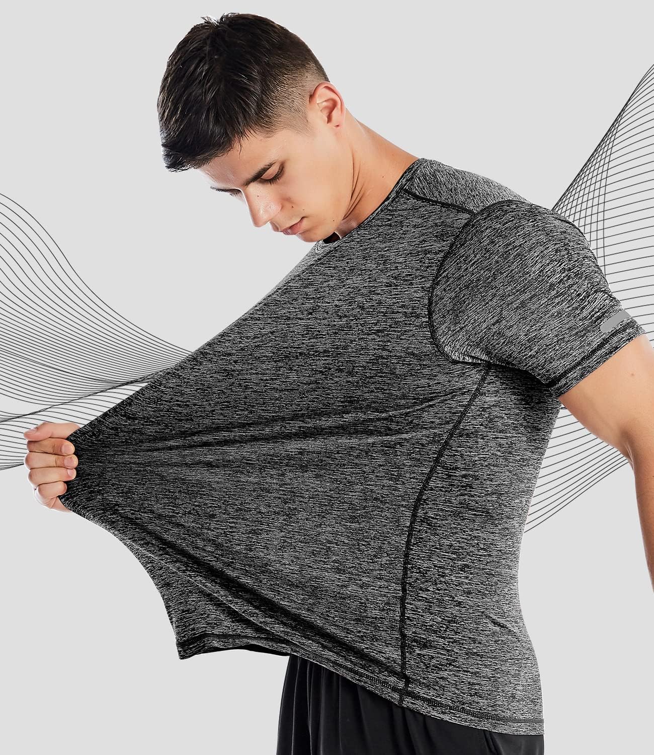 Zengjo Athletic Shirts for Men - Quick Dry Short Sleeve Workout Tee | Moisture-Wicking Gym Top