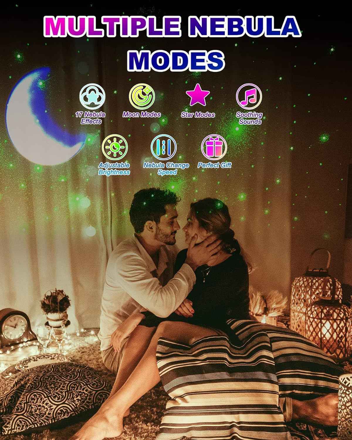 LUXONIC Star Astronaut Projector Light with Bluetooth Speaker, Galaxy Moon Nebula Ceiling Night Light, Remote Control,Gift for Adults for Bedroom, Christmas, Birthdays, Valentine's Day