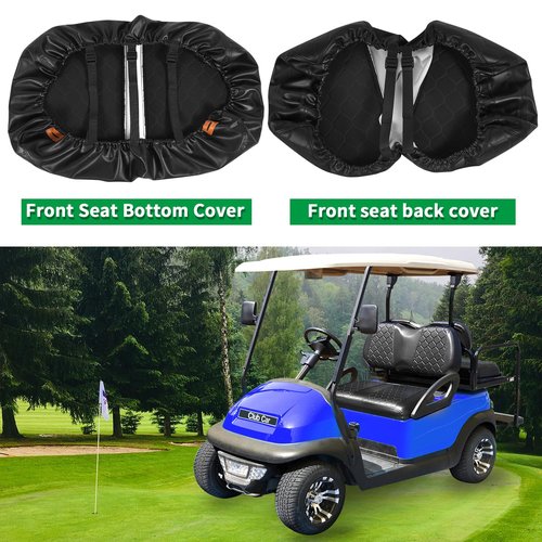GOANYERE Golf Cart Seat Covers Kit for Club Car Precedent, OEM Ordinary Seat Cushion, Golf Cart Portable Vinyl Seat Cover (Black Golf Cart Precedent Seat Cover)