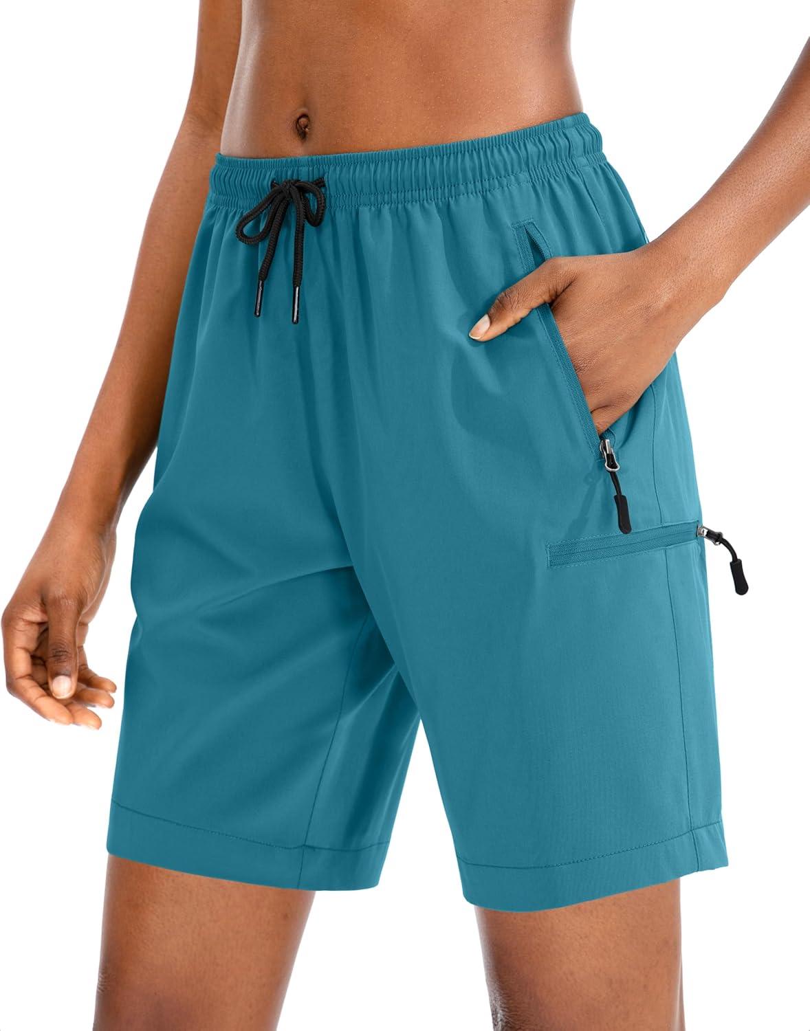 SANTINY Women's Hiking Cargo Shorts - Quick Dry, Lightweight Summer Athletic Shorts with Zipper Pockets | Available in 5'', 7'', 9'' Sizes