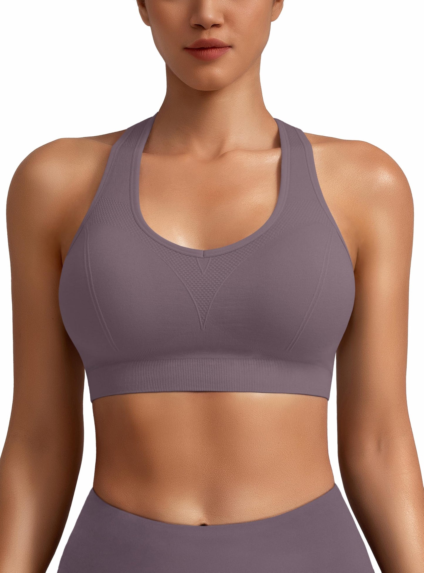 MIRITY Women Racerback Sports Bras - High Impact Workout Gym Activewear Bra Pack of 5 Color 2 Medium