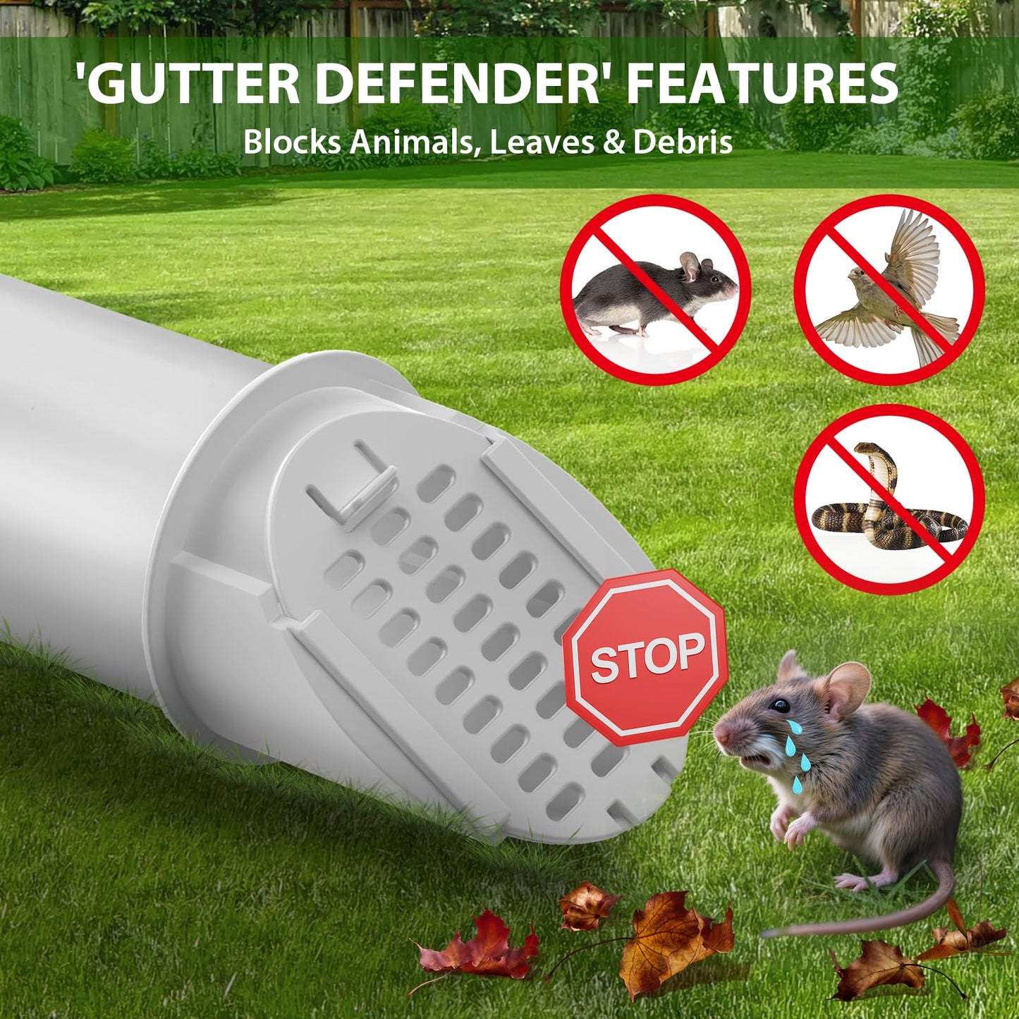 4” Slope Drainage Grate Cover, Rain Diverter, Drainage Grate Yard Drain Emitter for Sump Pump Discharge & Downspout Extensions, Fit 4" SCH 40, 4" SDR 35, 4" & 3" Corrugated Pipe, 1 Pack-White