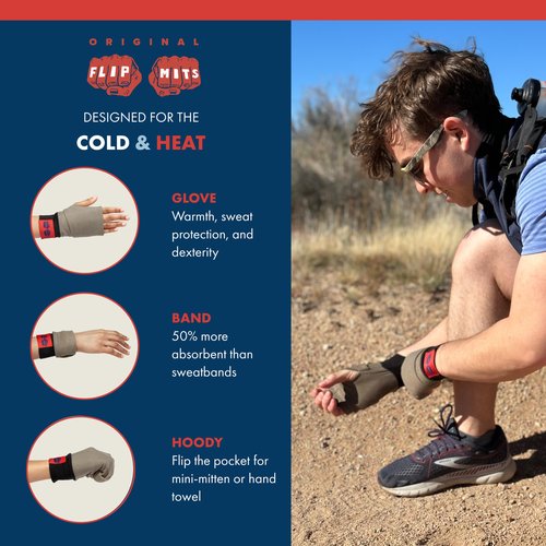 FLIPMITS Fingerless 3-in-1 Performance Gloves | Running, Hiking, Gym Workouts, Cycling, Yoga, Pilates, Driving, Sewing, Video Games, Sweat Wicking, Insulating (Plum Lucky, Small)