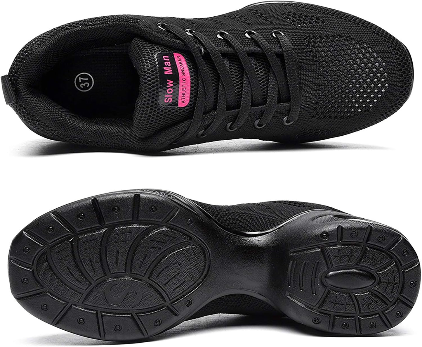 Skiennix Women's Jazz Shoes - Breathable Lace-Up Sneakers with Air Cushion | Split Sole Athletic Dance Shoes