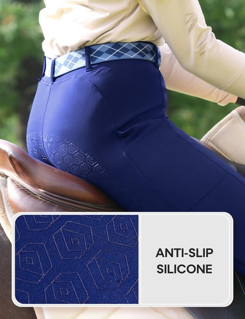 FitsT4 Sports Women's Fleece Lined Bootcut Horse Riding Pants Winter Full Seat Riding Tights with Pockets Equestrian Breeches Blue S