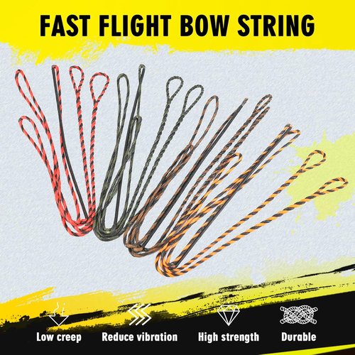 LWANO D97 Flemish Twist Bow String - Handmade Fast Flight 16 Strands Replacement for 54-70in Longbow & Recurve Bow