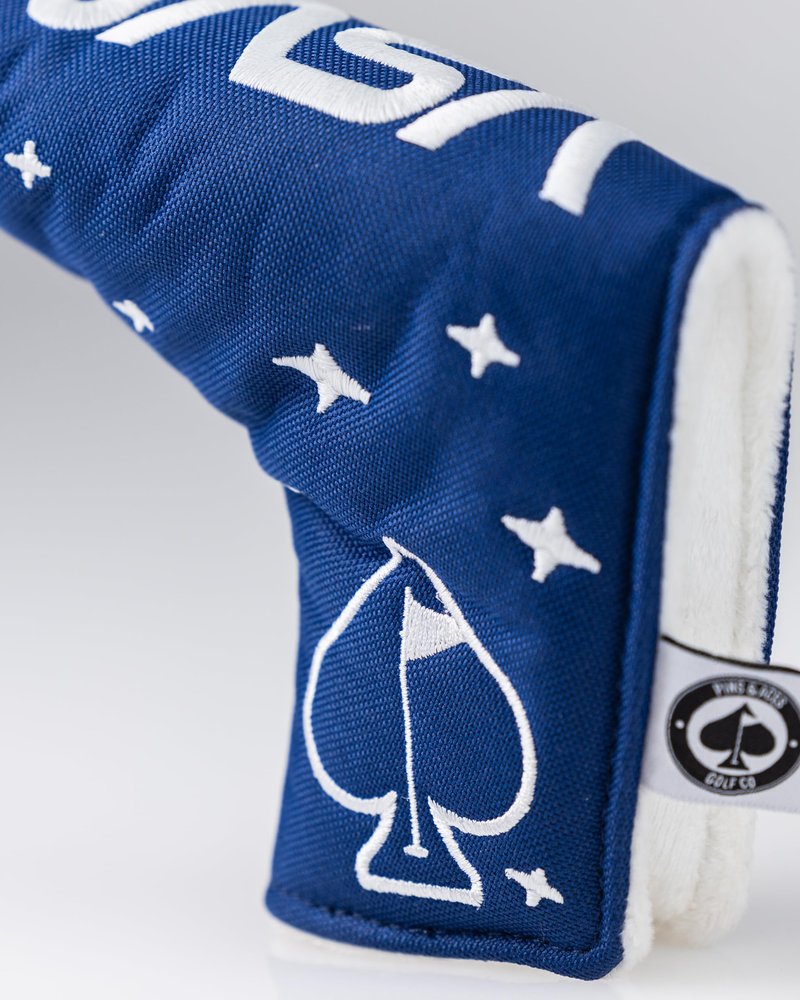 Pins & Aces NASA Head Cover - Premium, Hand-Made Leather Headcover - NASA Space Shuttle, Tour Quality Golf Club Cover - Style and Customize You Golf Bag (Mallet)