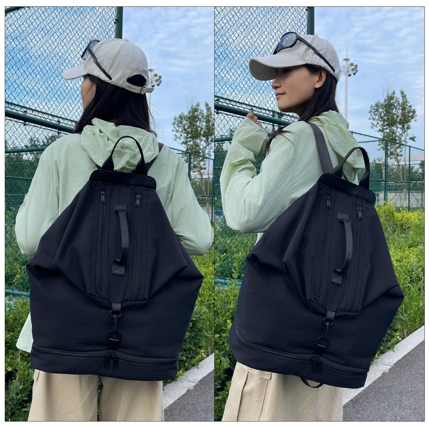 Gym Backpack,Small Gym Bag with Shoe Compartment Lightweight Travel Backpack Workout Sports Casual Daypack for Women or Men-Black