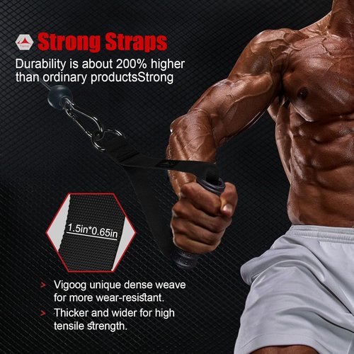 Heavy Duty Gym Workout Handle Attachments - Anti-Slip Rubber Grips for Cable Machines & Fitness Equipment