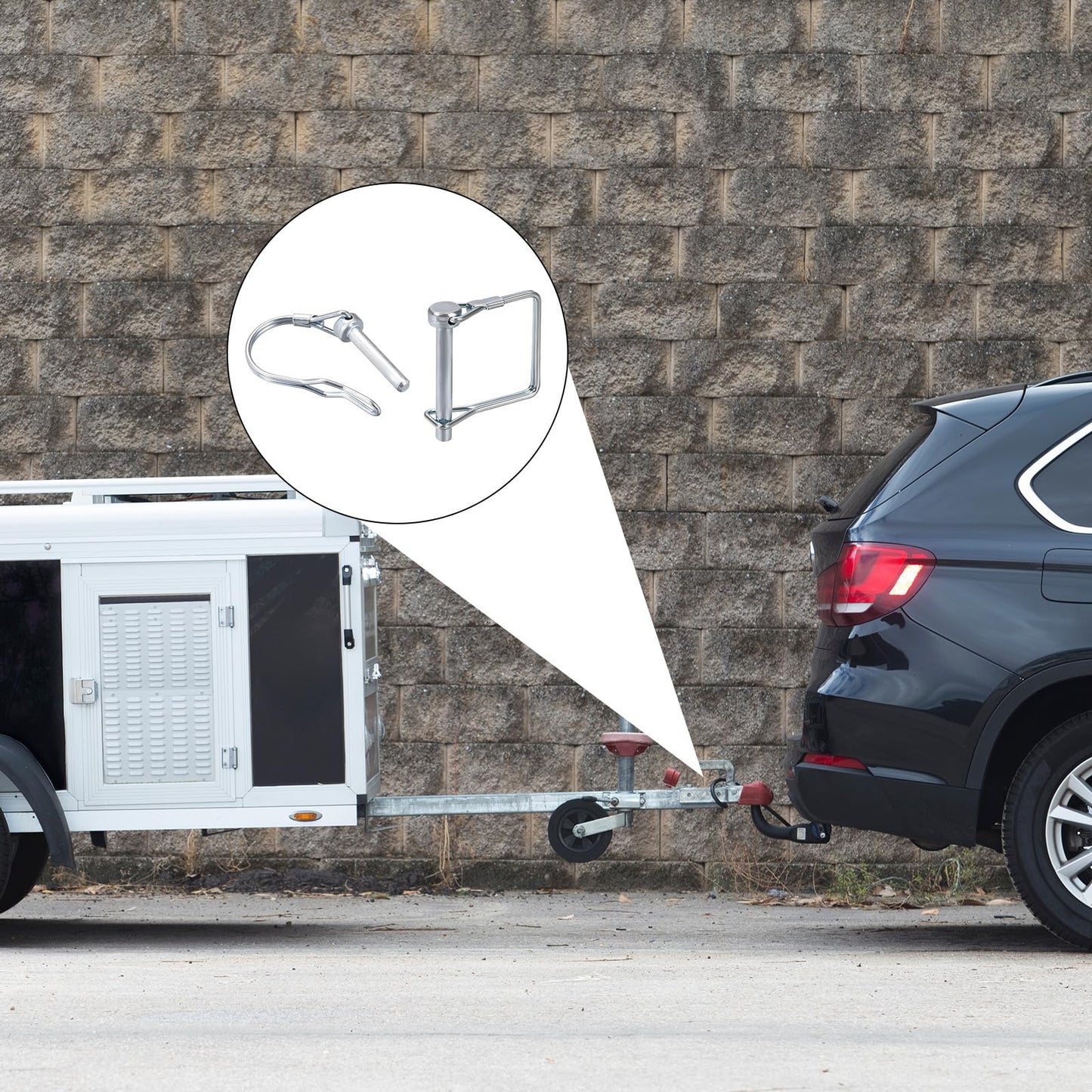 uxcell 2Pcs 1/2" Dia Trailer Coupler Pin, 2-3/4" Long Coupler Pin Shaft Locking Pin, Round Pto Pin for Farm Trailers Wagons Lawn Hitches and Garden