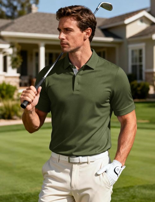 MAGCOMSEN Men's Polo Shirt - Moisture-Wicking, Quick-Dry Golf Polo | Casual Short Sleeve Design