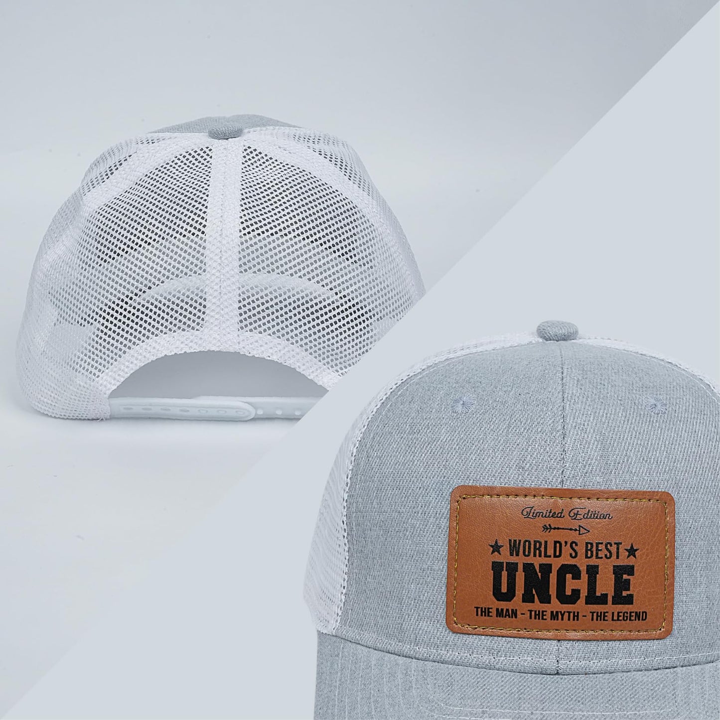 Best Uncle Ever Hat, Uncle Gifts Christmas Fathers Day Birthday from Niece Nephew, Trucker Grey Baseball Cap