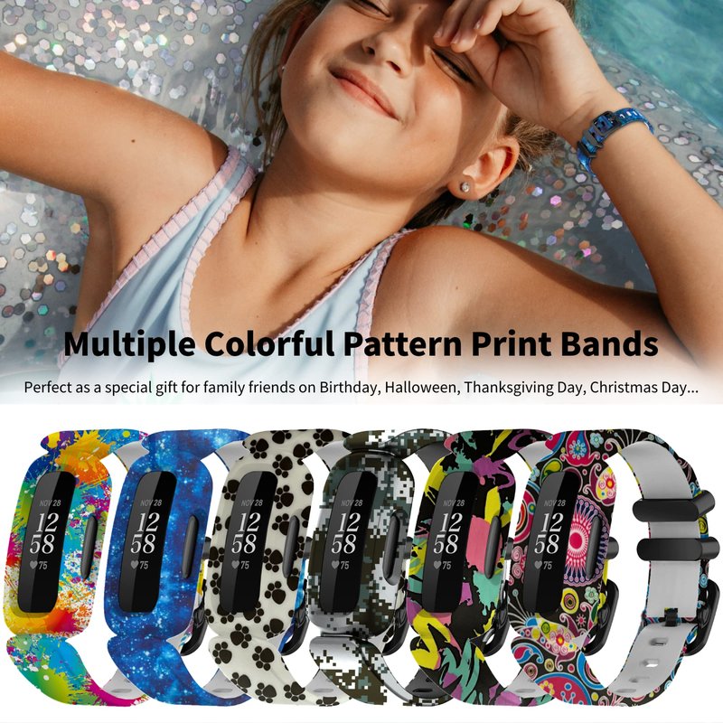 ECSEM Watch Wristbands Compatible for Fitbit Ace 3 Band Replacement Adjustable Sport Strap Breathable Silicone Bands for Fitbit Ace 3