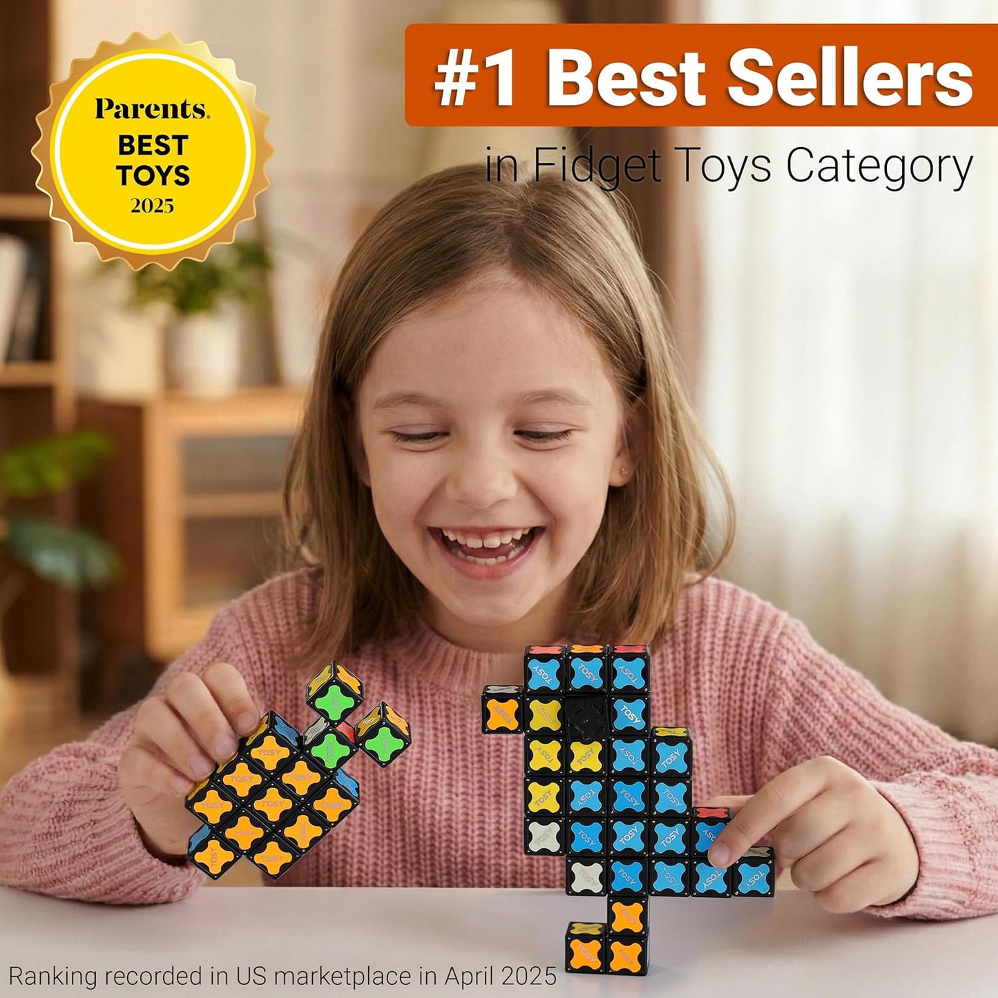 TOSY Magnet Cube 3x3 - 30 Blocks with 240 Magnets | Creative Building & Fidget Toy for Kids