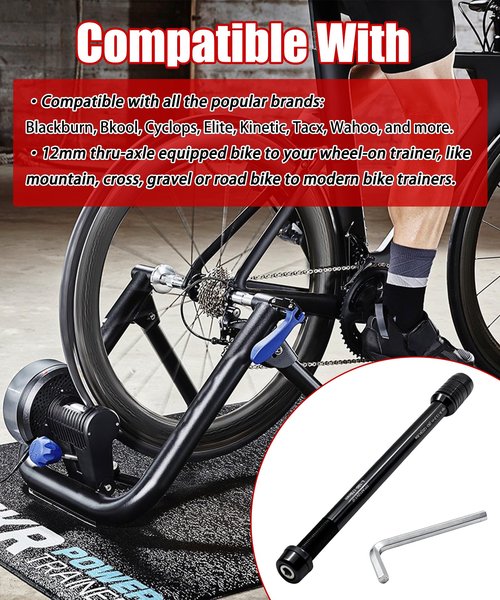 DYYYYD 12mm Bike Trainers Thru Axles Adapter M12 x 1.0 Fit for Blackburn、Bkool、Cyclops、Elite、Kinetic、TacX、Wahoo and More Rear Wheel Attachment-Universal Bike Trainer Thru Axles Adapter.