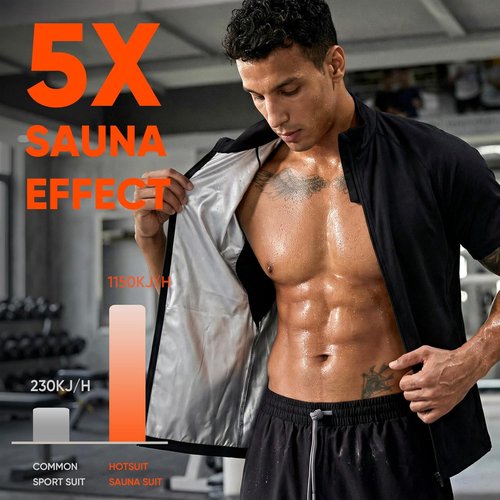 HOTSUIT Sauna Jacket for Men - Heat Trapping Sweat Vest with Pocket for Boxing & Exercise