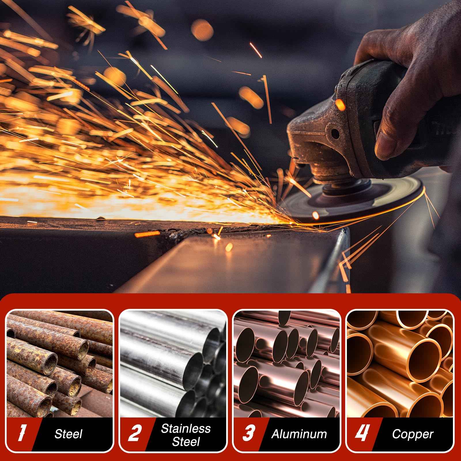 Revvstark 10 Pack Grinding Wheels 4 Inch, Grinder Wheel for General Purpose Metal & Stainless Steel, Aluminum Oxide Grinding Disc 4 in for Angle Grinder, Depressed Center 4" * 1/8" * 5/8"