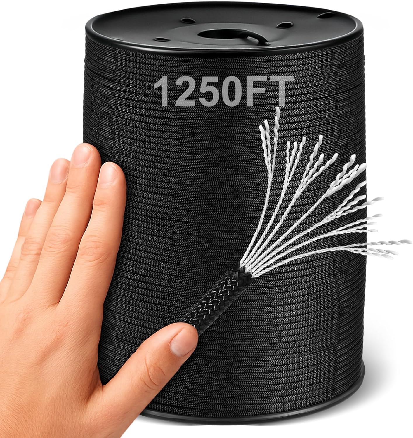 SATINIOR Paracord Rope 1250ft | 7 Strand Core Tactical Parachute Cord - Durable Utility Rope for Survival, Hunting & Camping