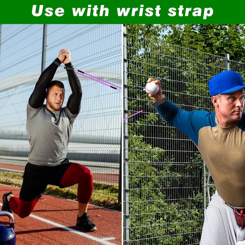 Olodeer Baseball & Softball Resistance Bands - High Elasticity Arm Trainer with Interchangeable Grips for Strength Training, Warm-Ups & Throwing Velocity for Baseball/Softball Training Equipment