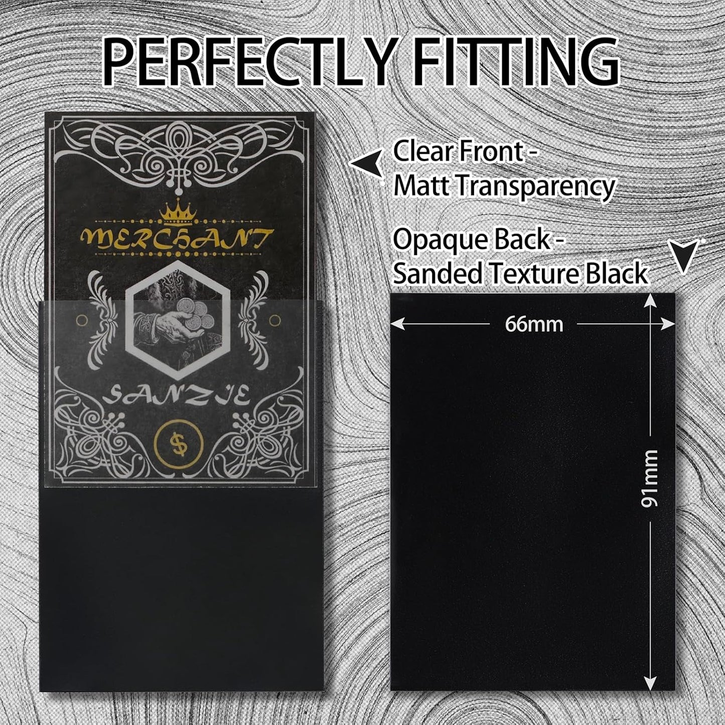 SANZIE Matte Card Sleeves - 68 Count Trading Card Protectors for MTG, TCG & PTCG (Black)
