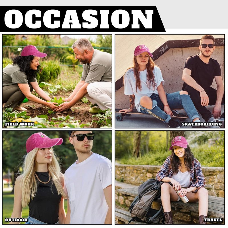 Didirlao Gardening Hat for Gardening Gifts for Women - Adjustable Embroidered Cotton Baseball Cap for Grandma or Wifey Mom Retirement Gifts Pink