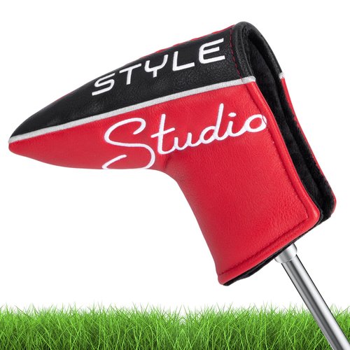 Golf Putter Covers Premium Embroidery Blade Putter Cover Studio Style Blade Putter Headcover Leahter Golf Club Covers with Strong Magnetic Closure for Most Brand