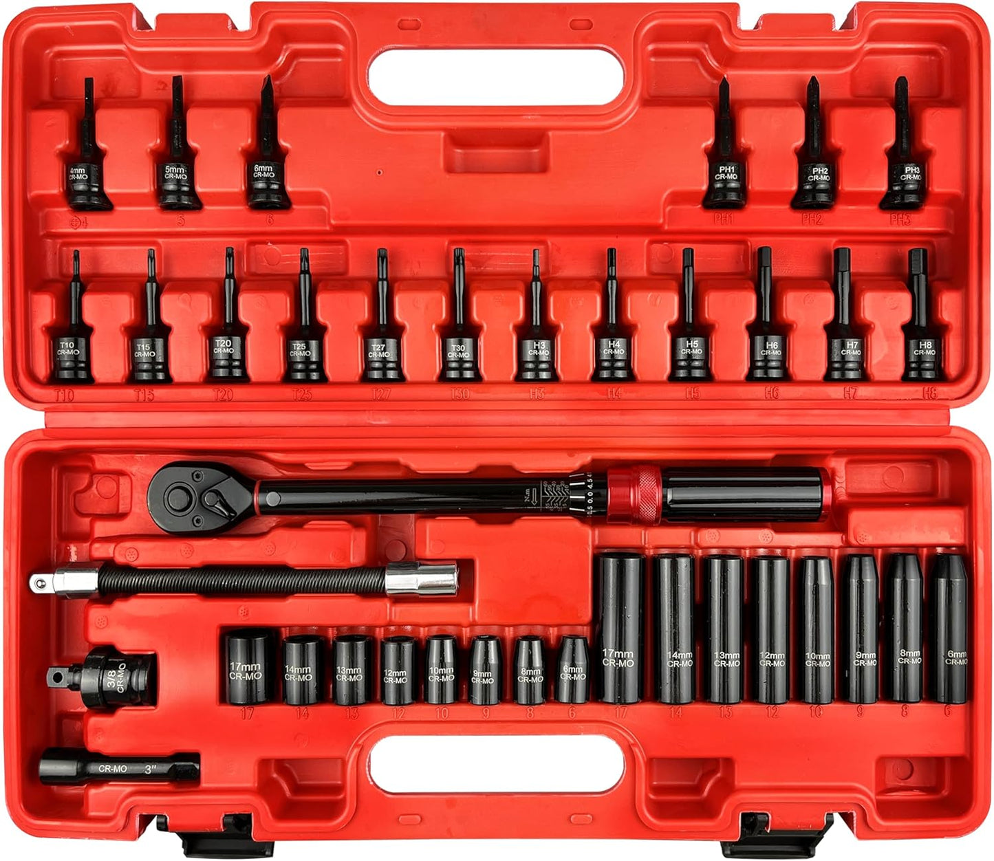 29-Piece Deep Impact Socket Set with Extensions | SAE & Metric Cr-V Steel