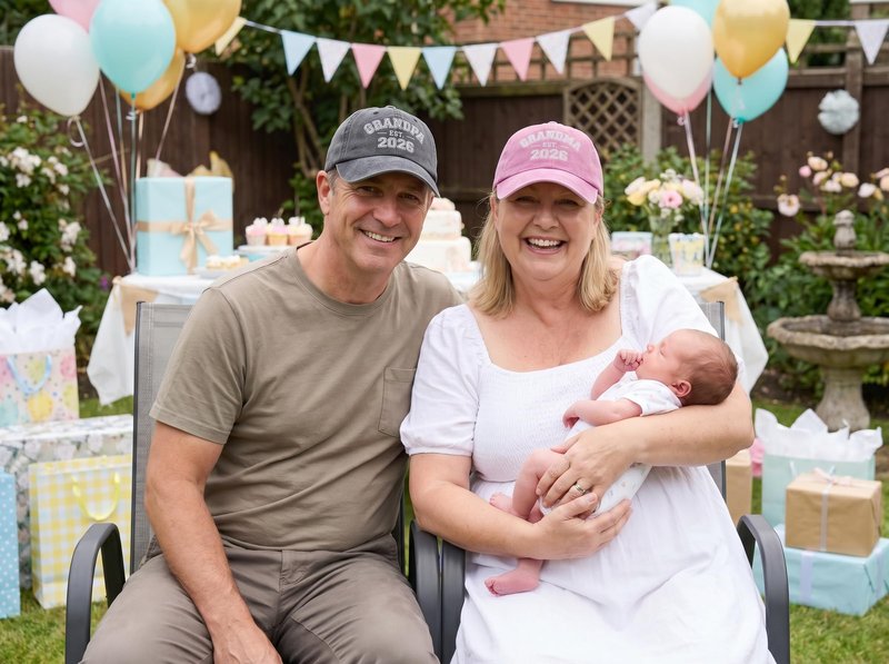 Horpe New Grandpa Grandma Matching Hats EST 2026, First Time Grandparents Gifts for Grandfather Grandmother, Adjustable Embroidered Baseball Caps for Baby Reveal Pregnancy Announcements