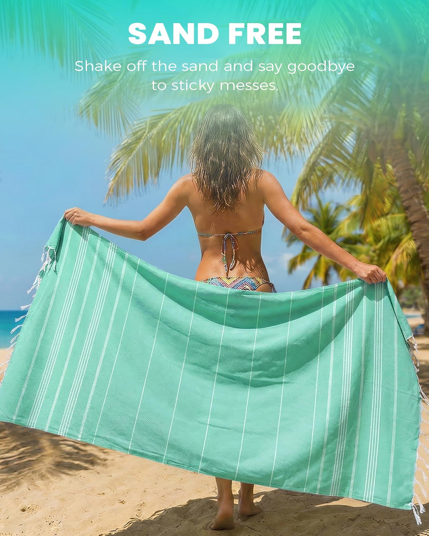 Antfuny Turkish Beach Towels Adult Pool Swim Bathroom Towel Oversized Sand Free Quick Dry Lightweight Extra Large Cloud Summer Vacation Essentials Clearance Must Haves Ship Cruise Accessories 2025