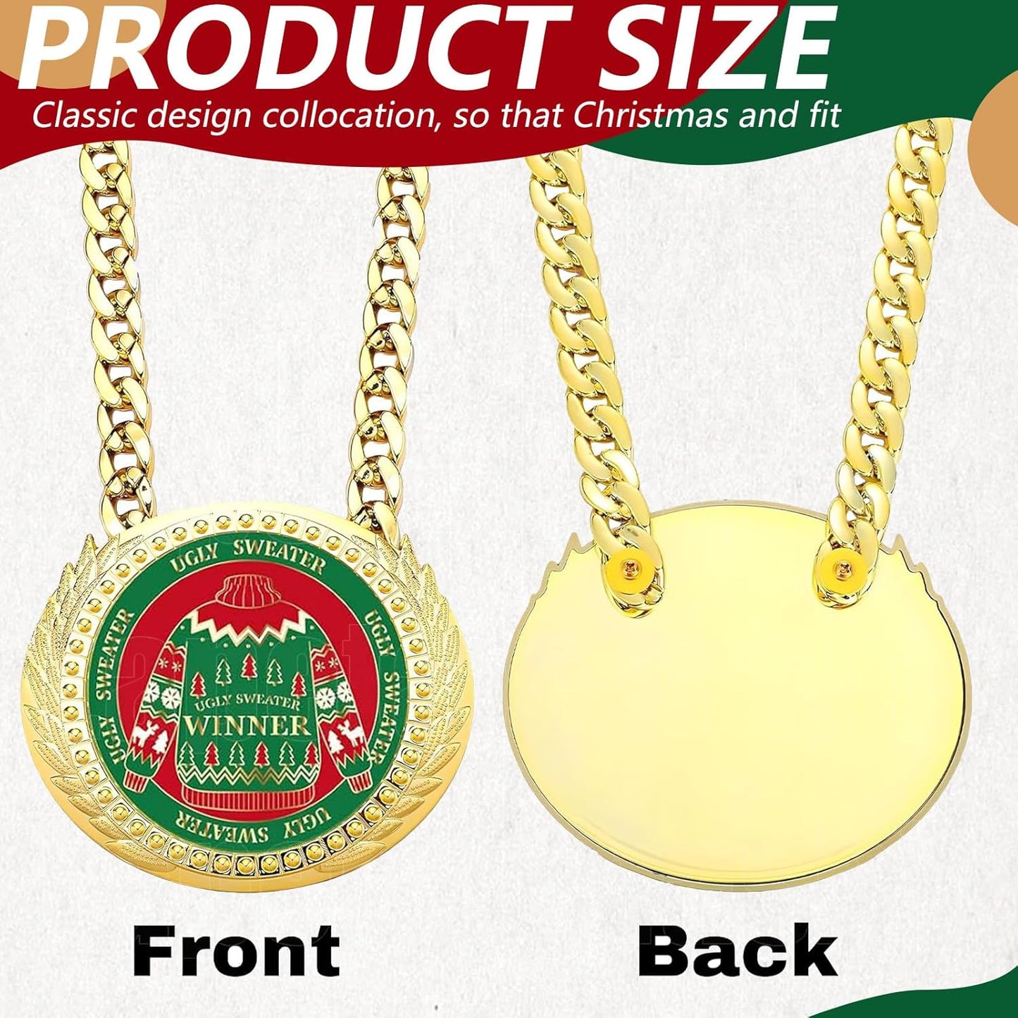 Skiennix Turnover Chain - 6" Gold Awards Medal Goat Trophy Necklace for MVP Sports Achievements