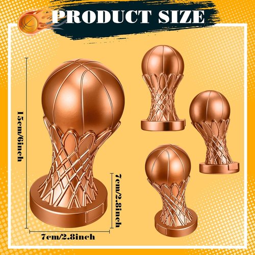 Kenning Basketball Trophy - 6 Inch Mini Award for Tournament Winners | Gold Finish for Sports Teams
