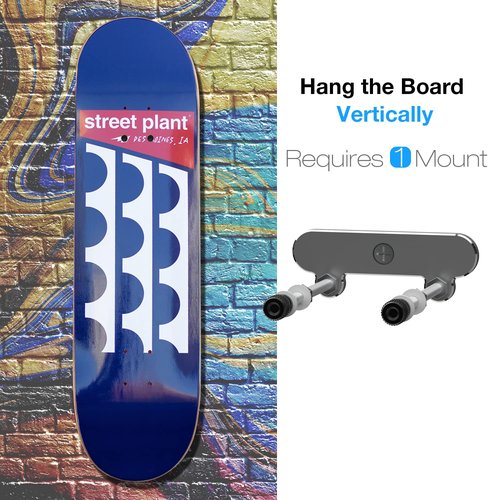 ezbnb 6 Packs Skateboard Wall Mount Aluminum Skateboard Hanger for Skateboard Deck Display Skateboards Storage Horizontal & Floats Vertically (Screw Holes Version)