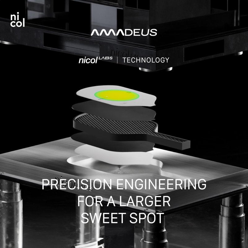 Pickleball Paddle by Nicol - Amadeus 16MM | Precision Carbon Fiber for More Spin & Control | Faster Swings | Lightweight Racket, High-Performance Paddles with Enhanced Sweet Spot (Green)