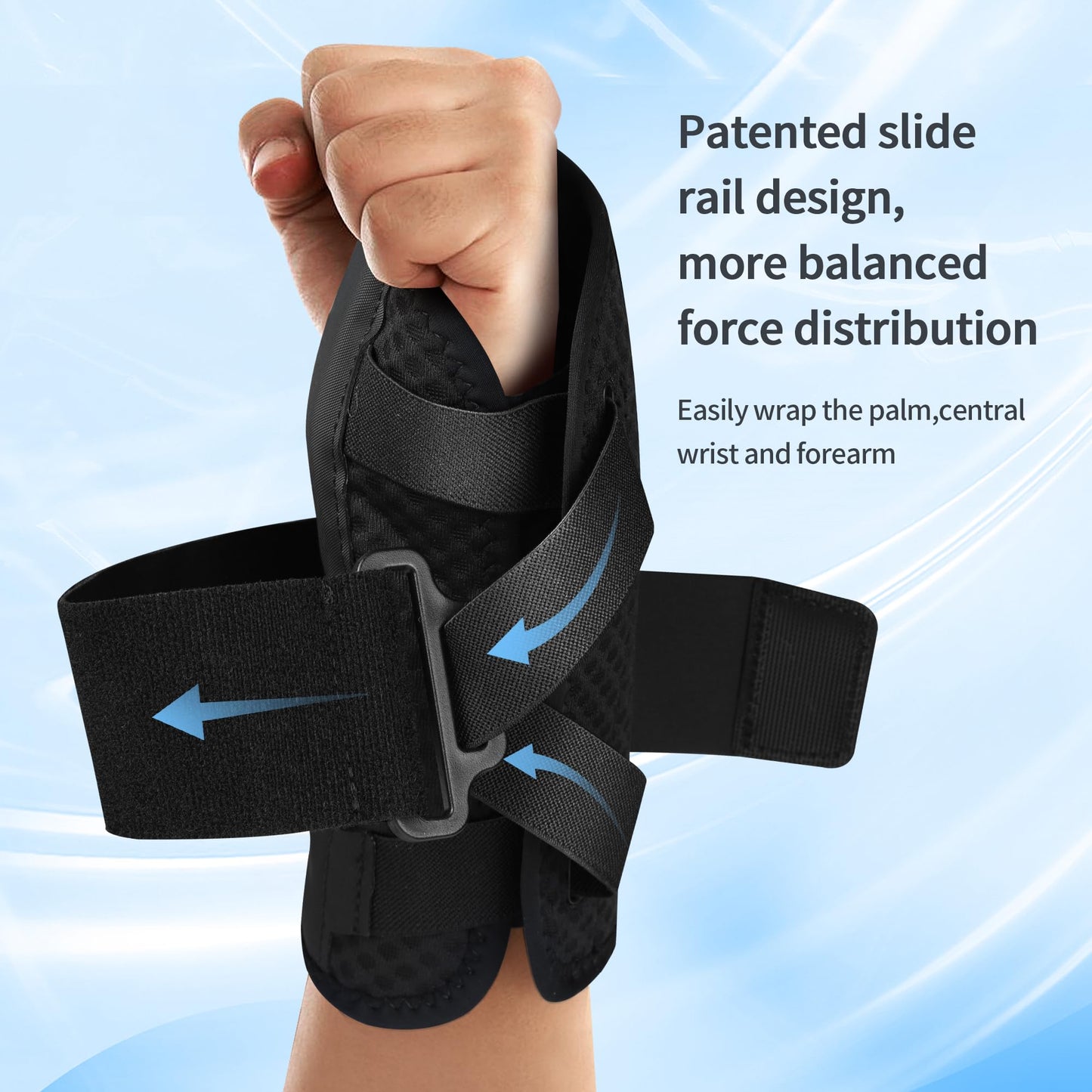 Cerviva Carpal Tunnel Wrist Brace Night Support for Women Men, Pain Relief Metal Wrist Splint for Tendonitis, Arthritis, Sprain, Fit Left or Right Hand for Work, Rigid Hand Brace for Sleeping, Black